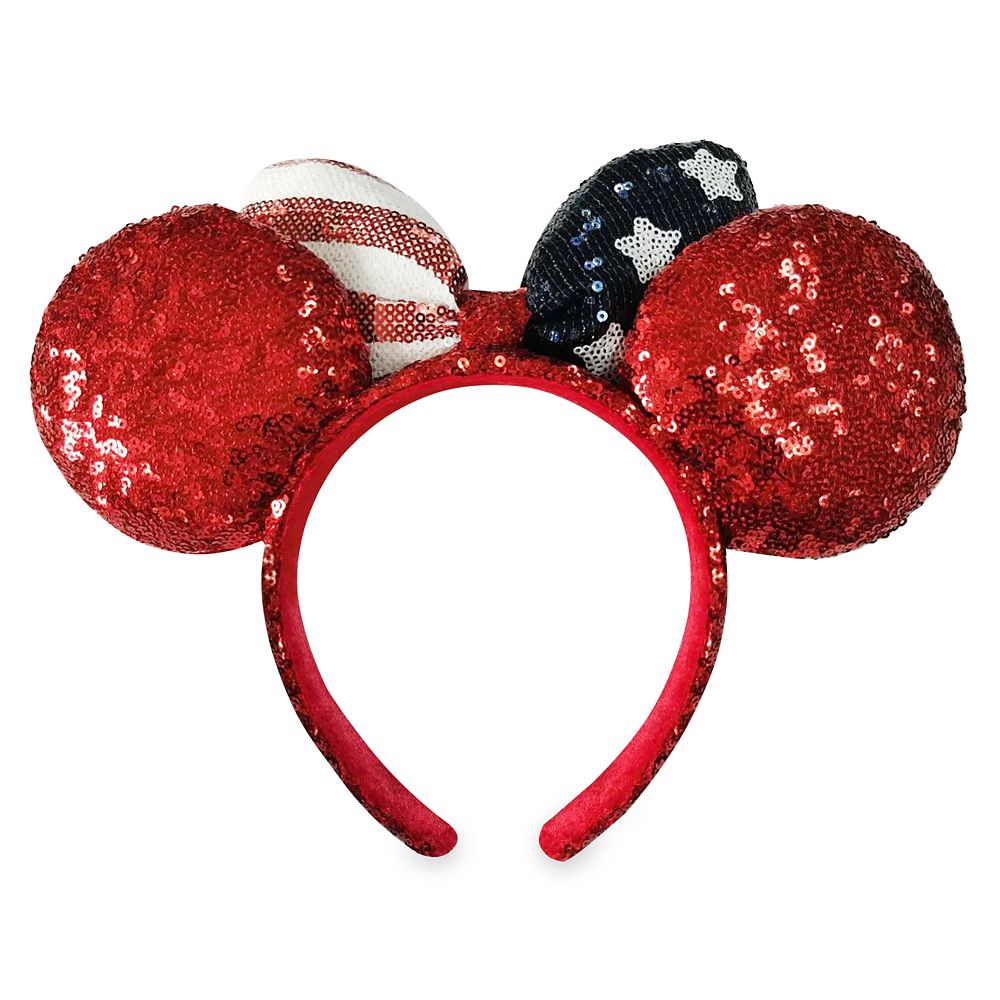 Minnie Mouse Americana Sequined Ear Headband with Bow