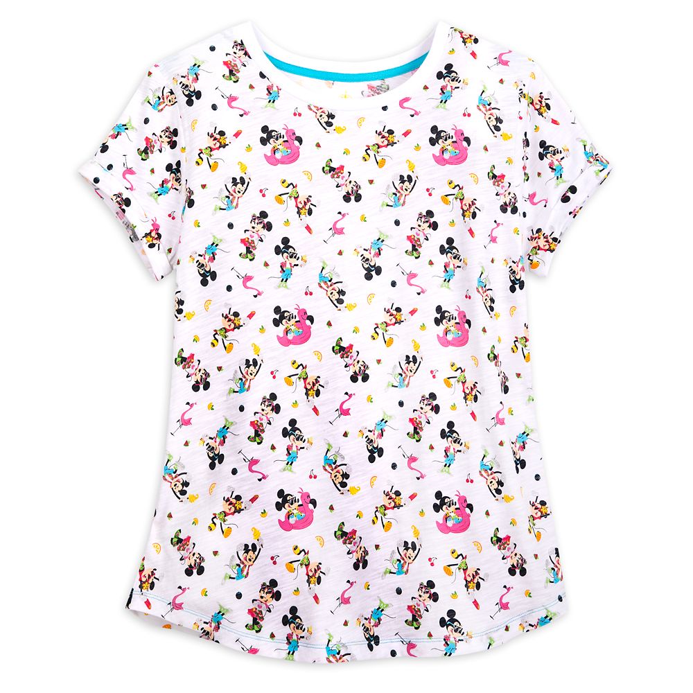 Mickey and Minnie Mouse Scoop Neck T-Shirt for Women