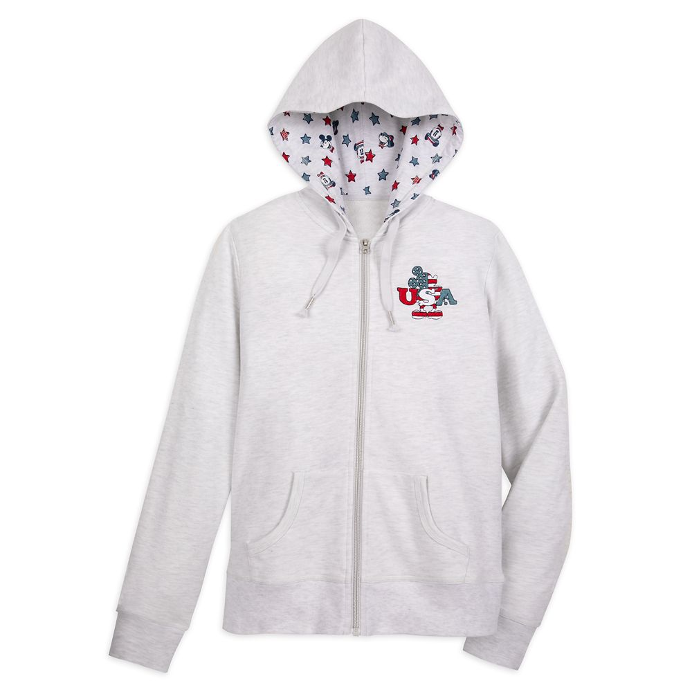 Mickey and Minnie Mouse Americana Zip-Up Sweatshirt for Women Official shopDisney