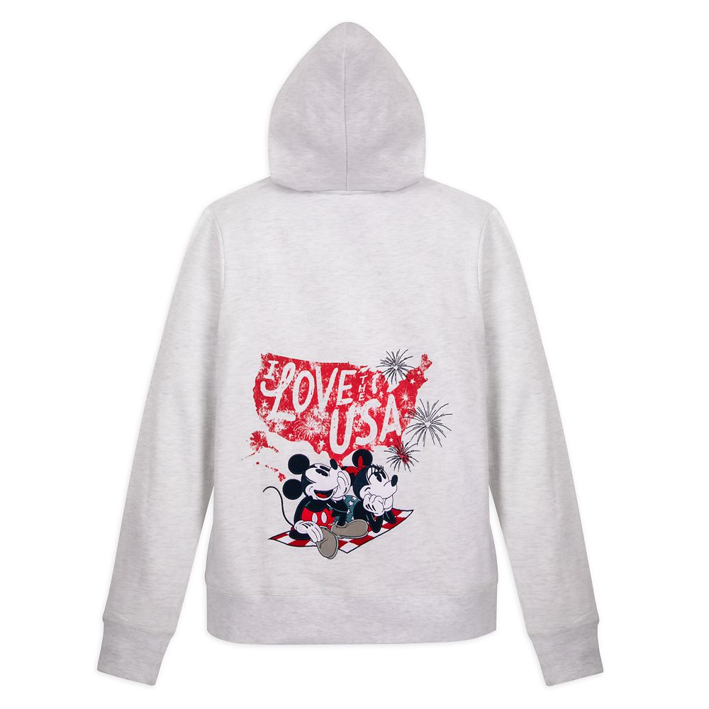 Mickey and Minnie Mouse Americana Zip-Up Sweatshirt for Women