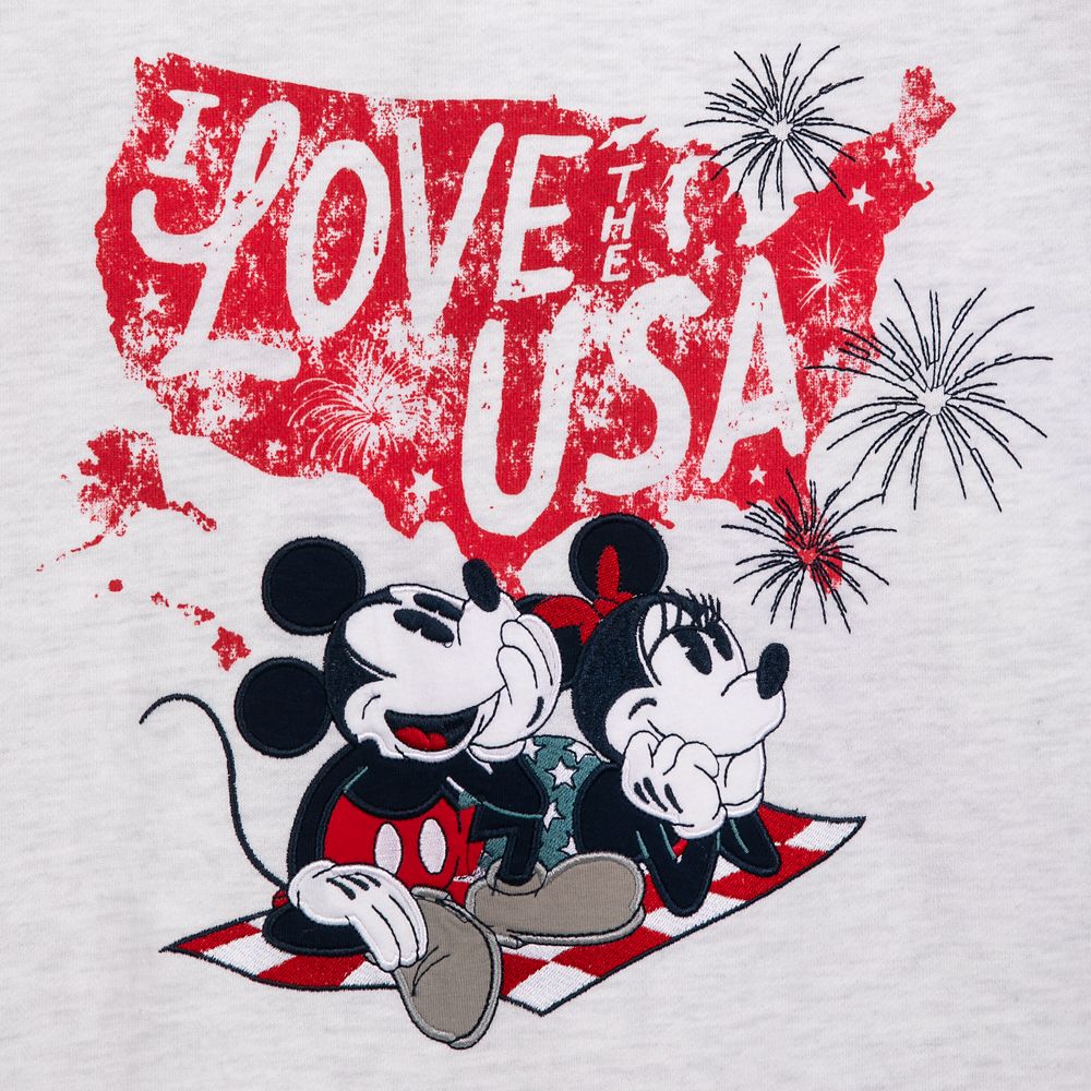 Mickey and Minnie Mouse Americana Zip-Up Sweatshirt for Women