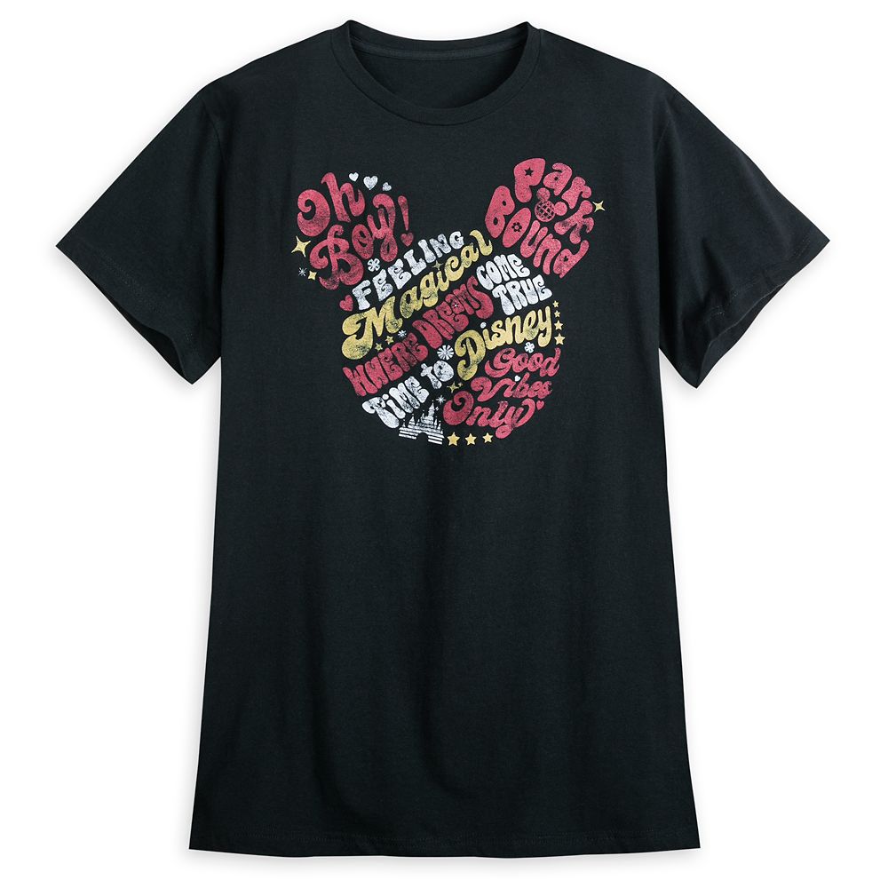 Mickey Mouse Icon Graphic Text T-Shirt for Adults is now out