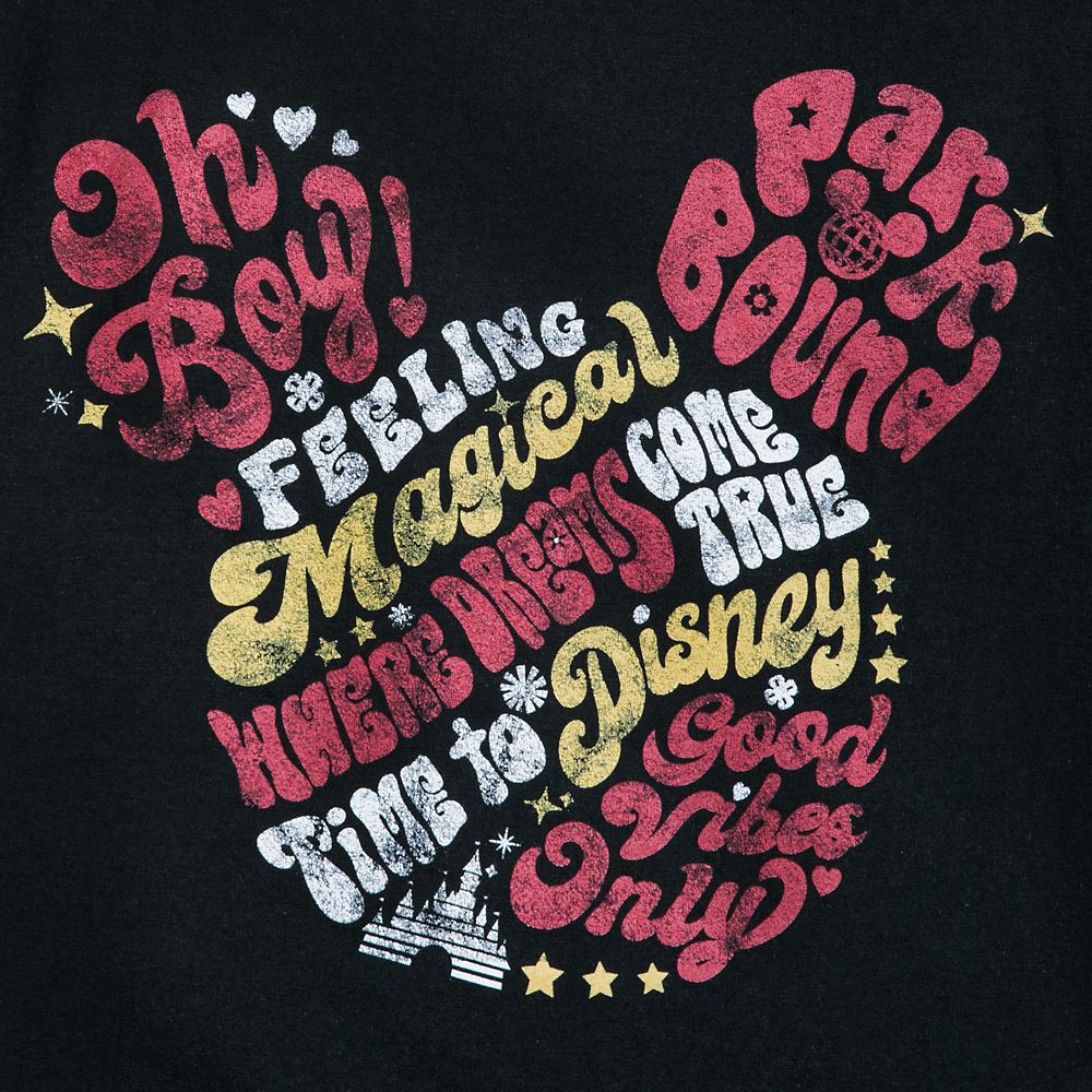 Mickey Mouse Icon Graphic Text T-Shirt for Adults