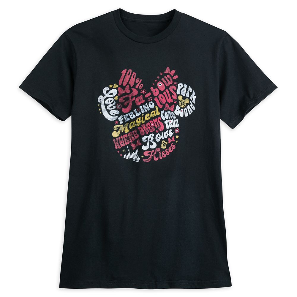 Minnie Mouse Icon Graphic Text T-Shirt for Adults now available