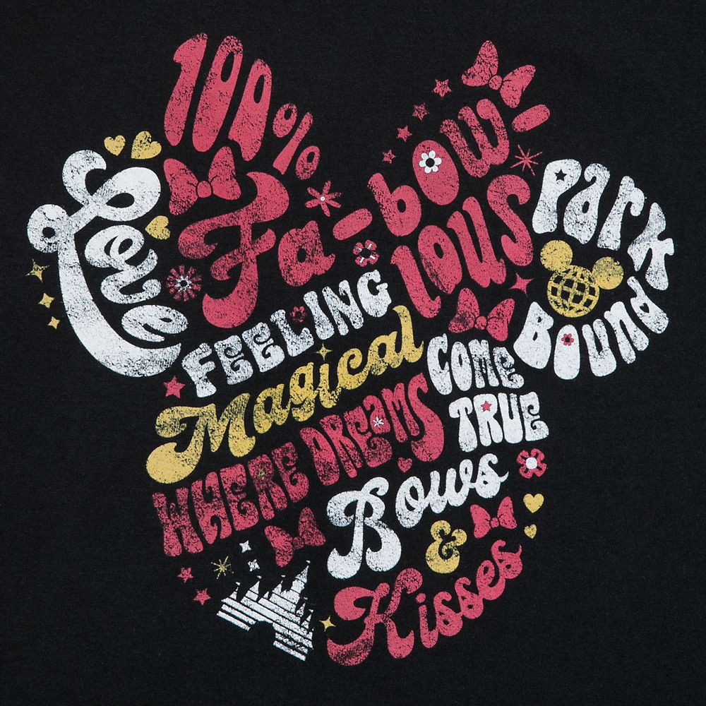 Minnie Mouse Icon Graphic Text T-Shirt for Adults