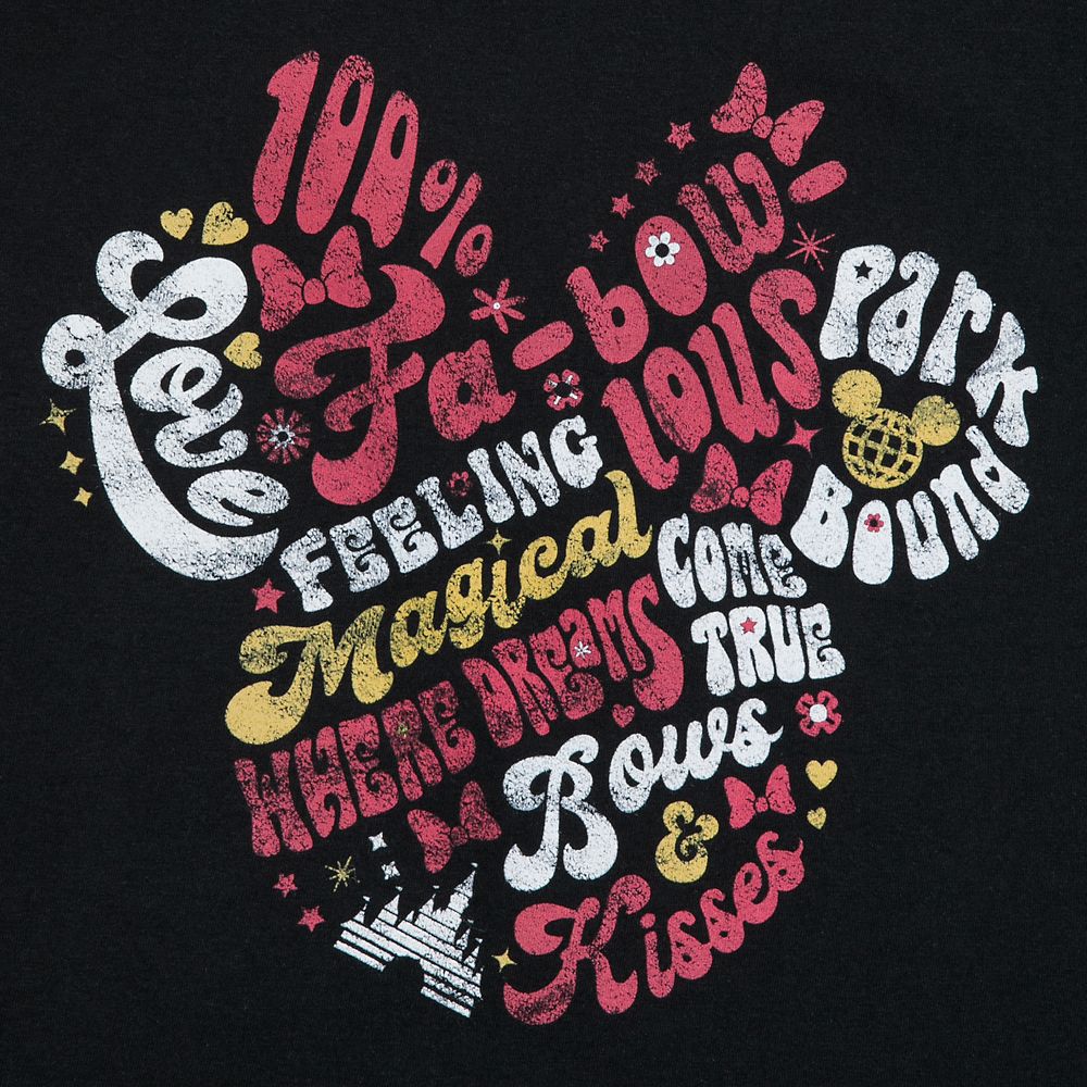 Minnie Mouse Icon Graphic Text T-Shirt for Adults