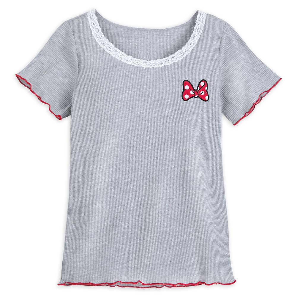Minnie Mouse Lace Scoop Neck Top for Women