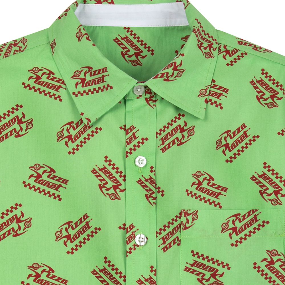 pizza planet button up shirt