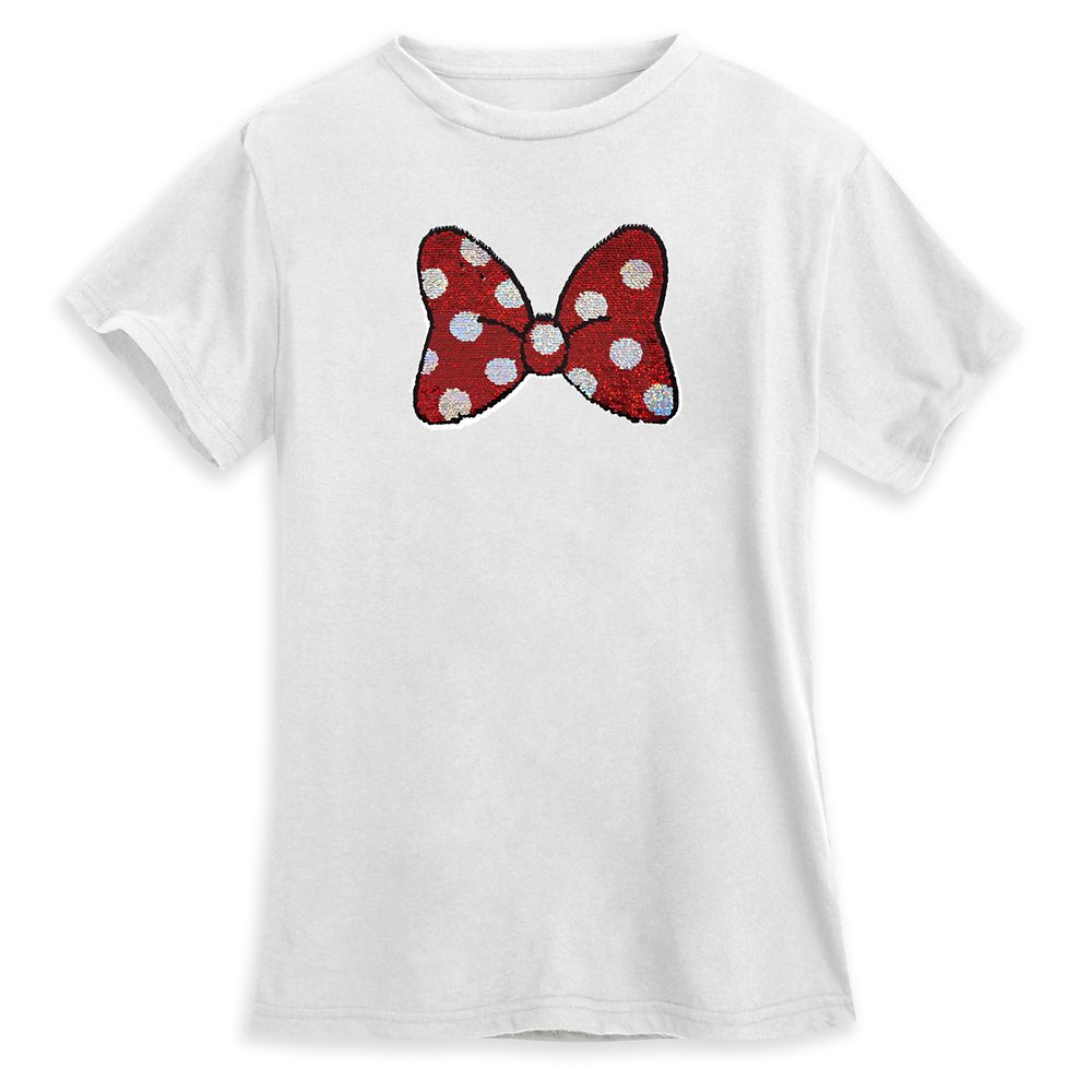 Minnie Mouse Bow Reversible Sequin T-Shirt for Women