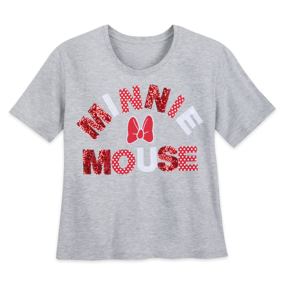 Minnie Mouse Red Sequin T-Shirt for Women