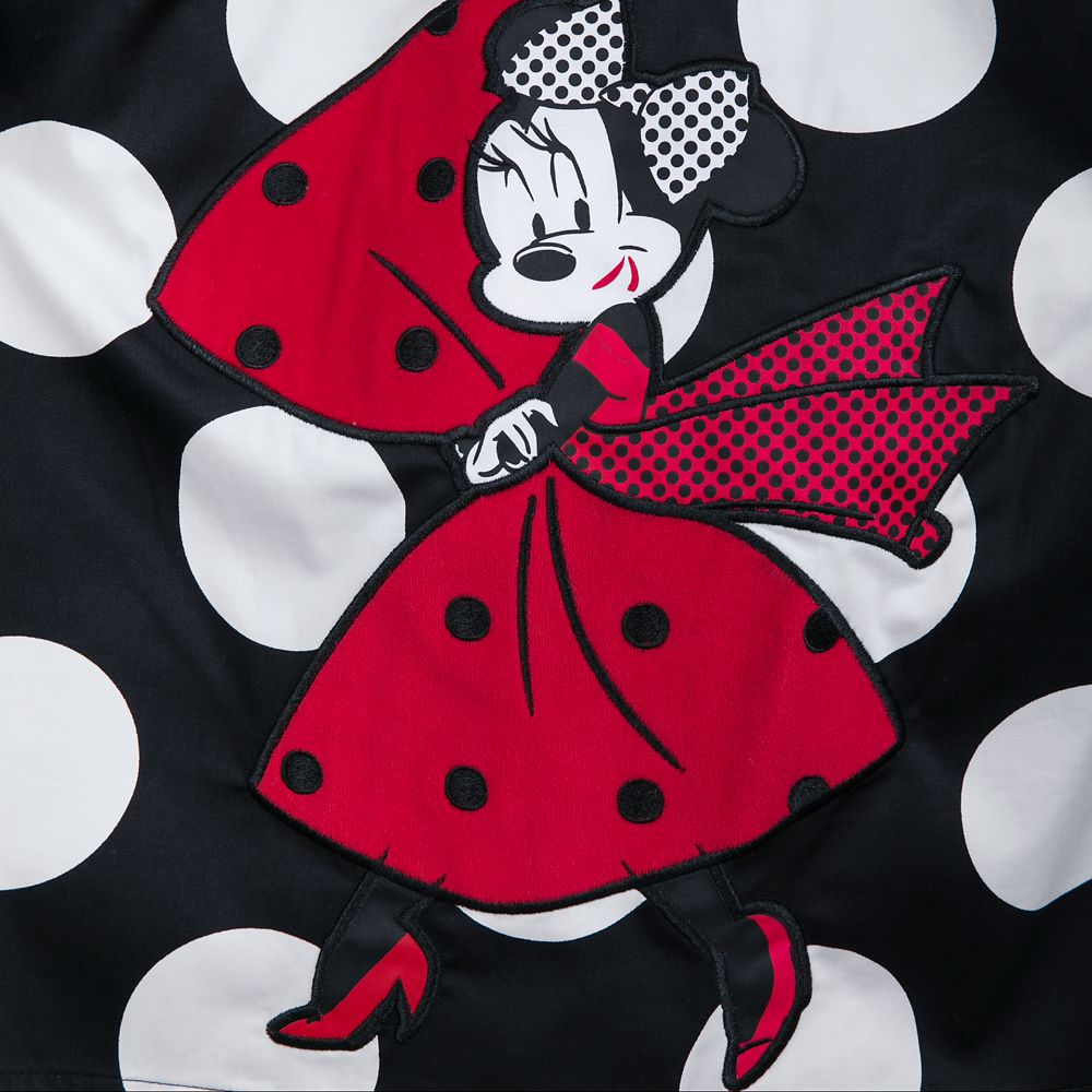 red dress with white polka dots like minnie mouse