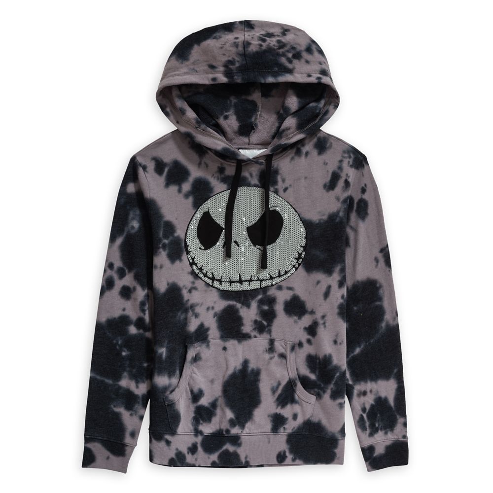 Jack Skellington Sequined Tie-Dye Pullover Hoodie for Women