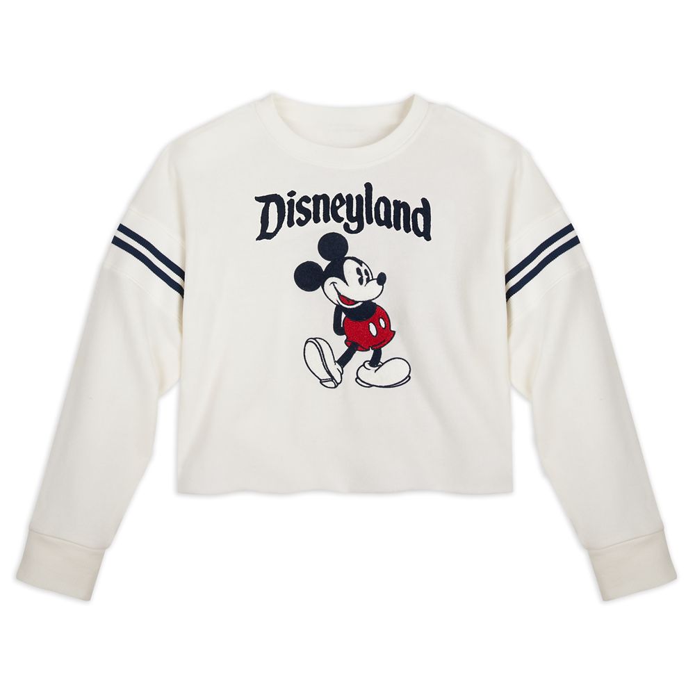 Mickey Mouse Cropped Pullover for Women – Disneyland – White