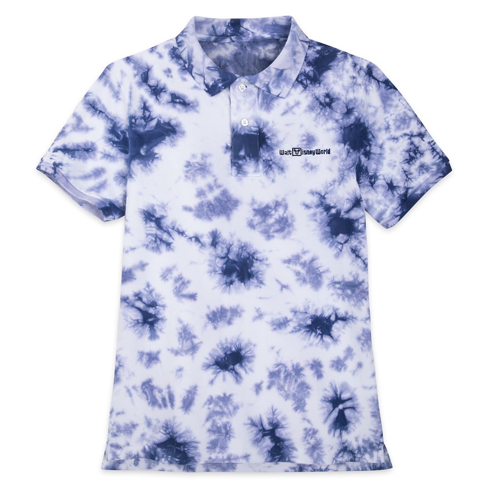 Walt Disney World Tie-Dye Polo Shirt for Men – Blue