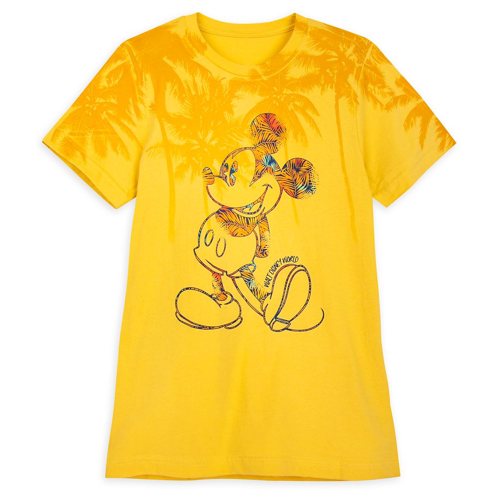 Mickey Mouse Tropical T-Shirt for Adults – Walt Disney World – Yellow available online