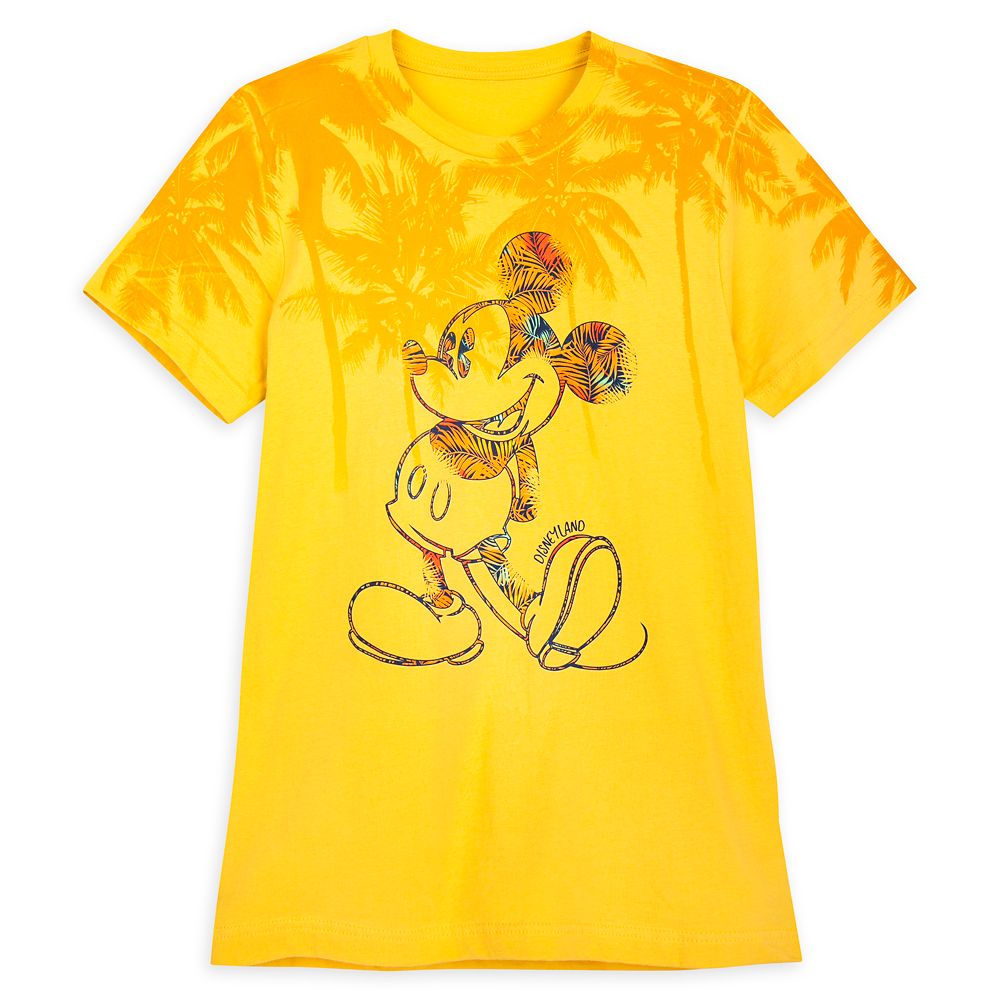 Mickey Mouse Tropical T-Shirt for Adults – Disneyland – Yellow