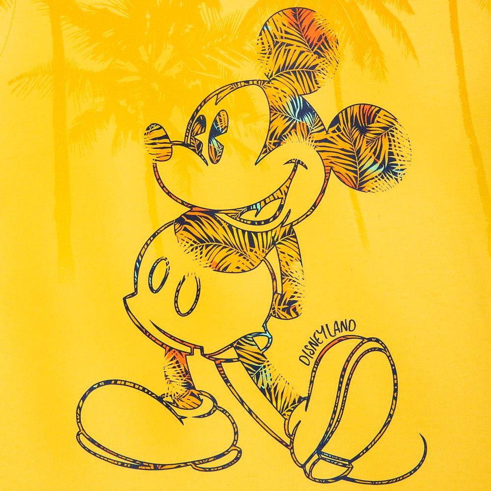 Mickey Mouse Tropical T-Shirt for Adults – Disneyland – Yellow