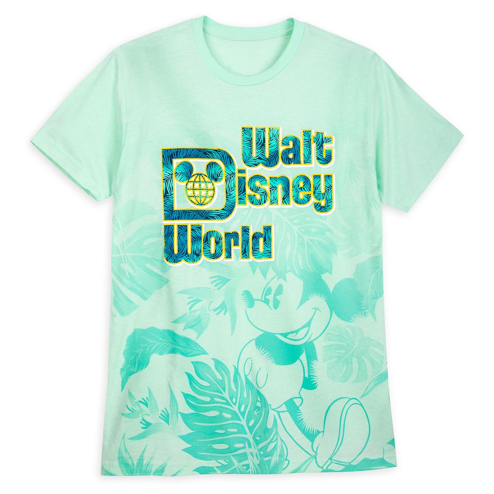 Mickey Mouse Tropical T-Shirt for Adults – Walt Disney World – Aqua available online