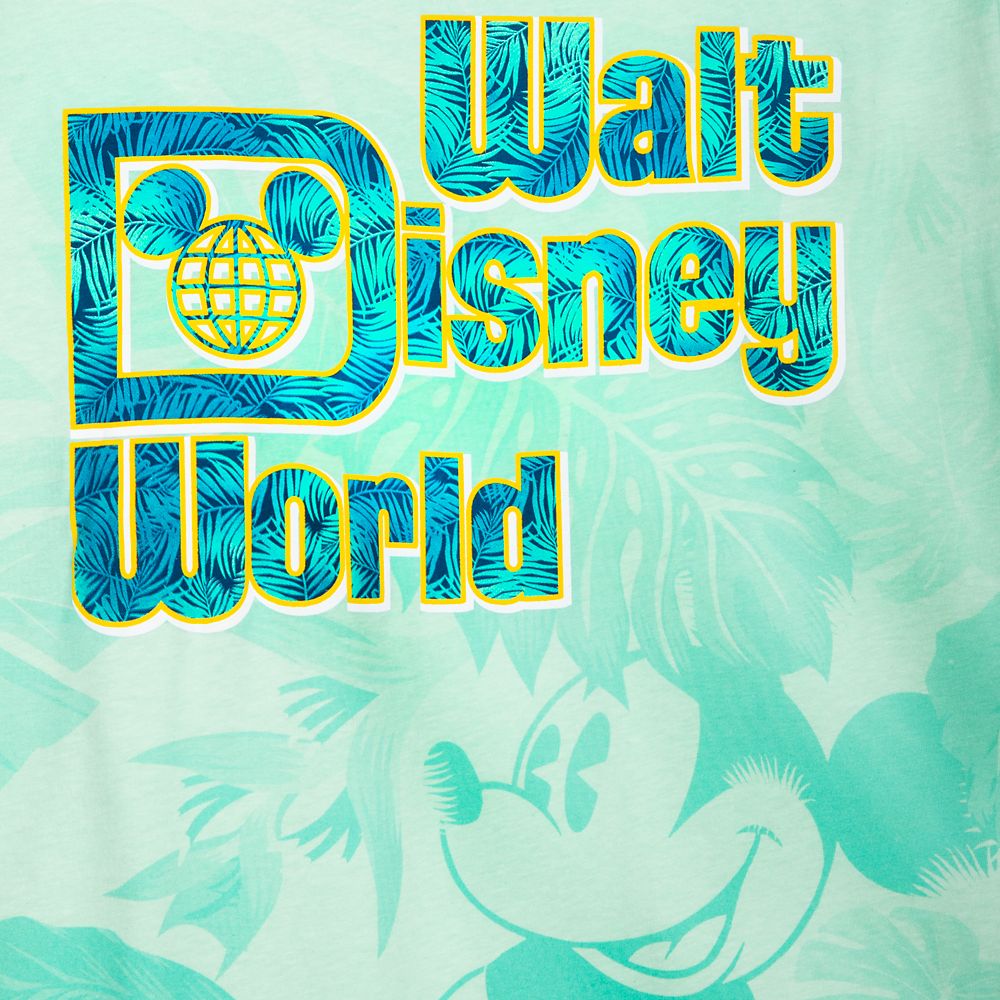 Mickey Mouse Tropical T-Shirt for Adults – Walt Disney World – Aqua