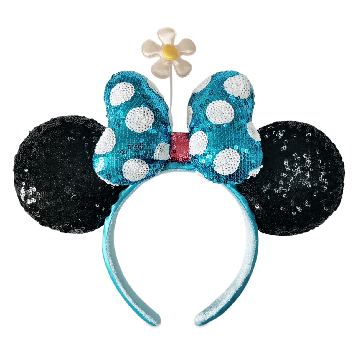 Minnie Mouse Sequined Ear Headband with Flower