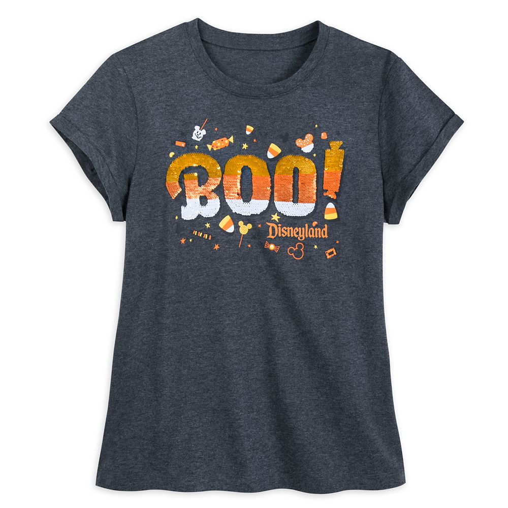 Disneyland Halloween Reversible Sequin T-Shirt for Women