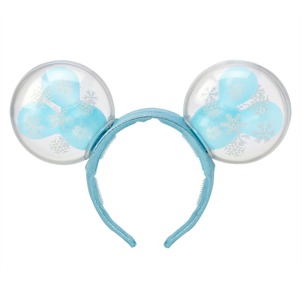 Mickey Mouse Snowflake Balloon Light-Up Ears Headband for Adults