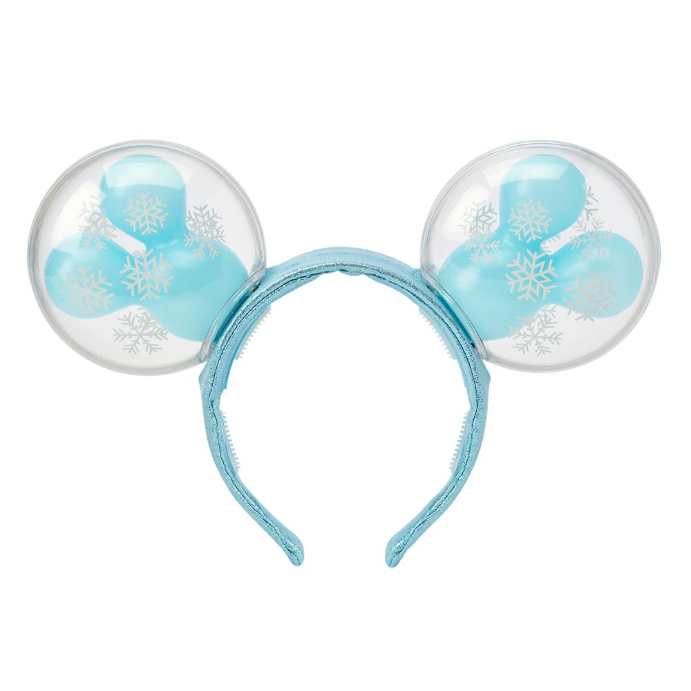 Mickey Mouse Snowflake Balloon Light-Up Ears Headband for Adults