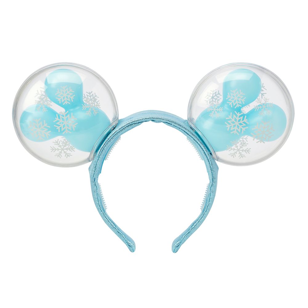 Mickey Mouse Snowflake Balloon Light-Up Ears Headband for Adults