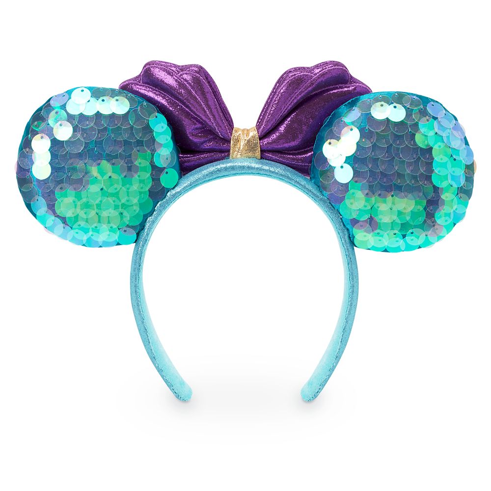 Ariel Sequin Minnie Mouse Ear Headband for Adults