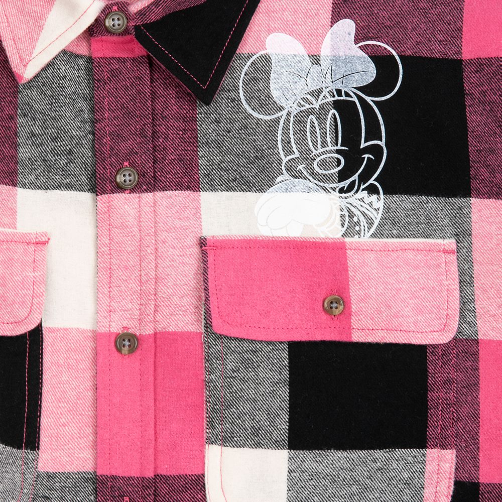 Minnie Mouse Plaid Flannel Shirt for Adults