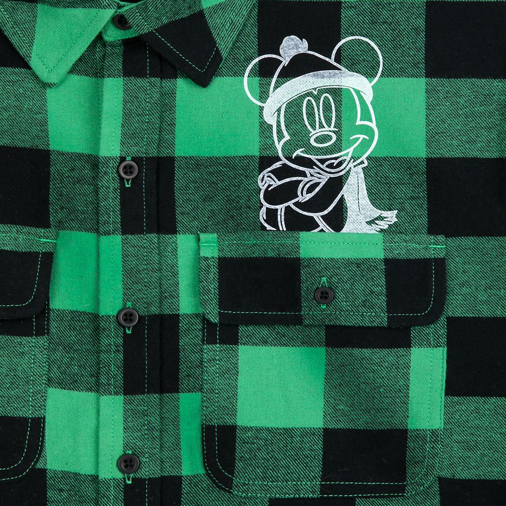 Mickey Mouse Plaid Flannel Shirt for Adults