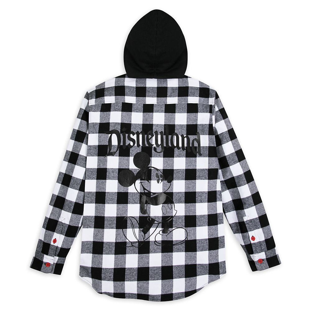 Mickey Mouse Classic Fashion Hoodie for Adults – Disneyland – Black & White Plaid
