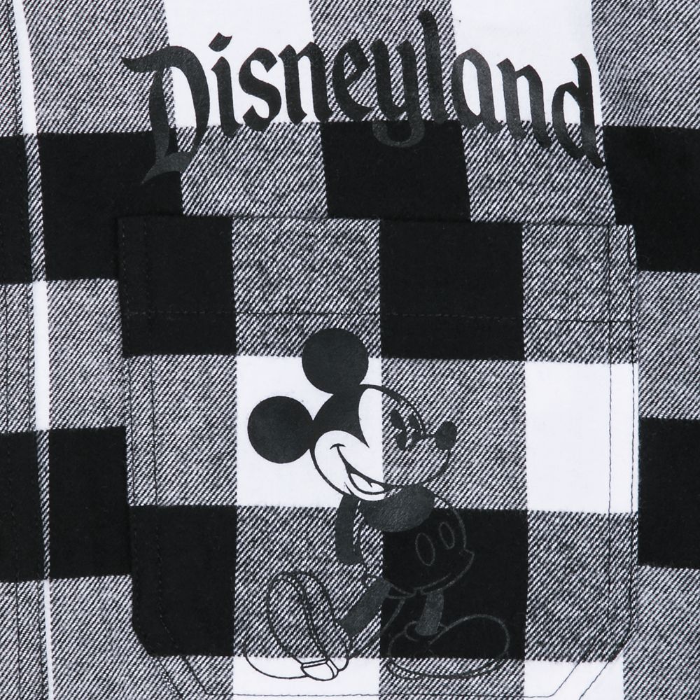 Mickey Mouse Classic Fashion Hoodie for Adults – Disneyland – Black & White Plaid