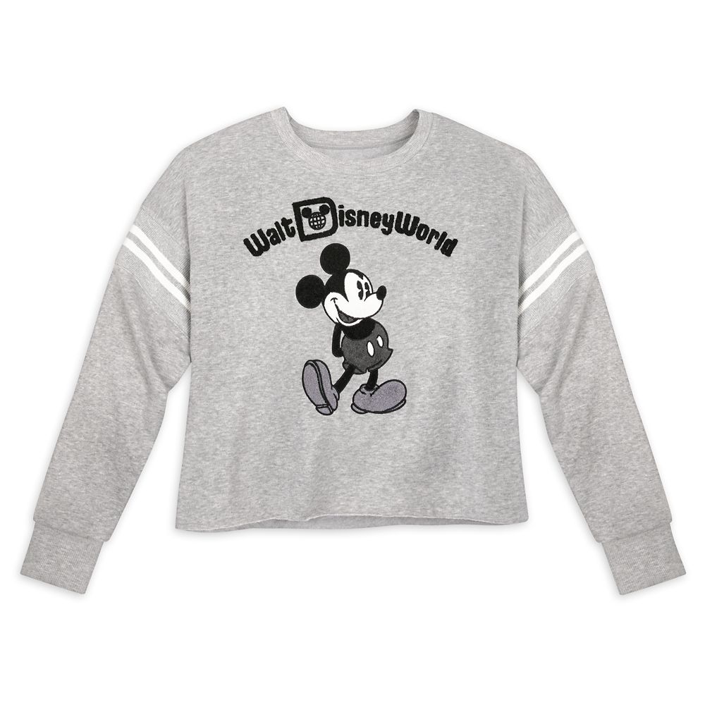 Mickey Mouse Cropped Pullover for Women – Walt Disney World – Gray