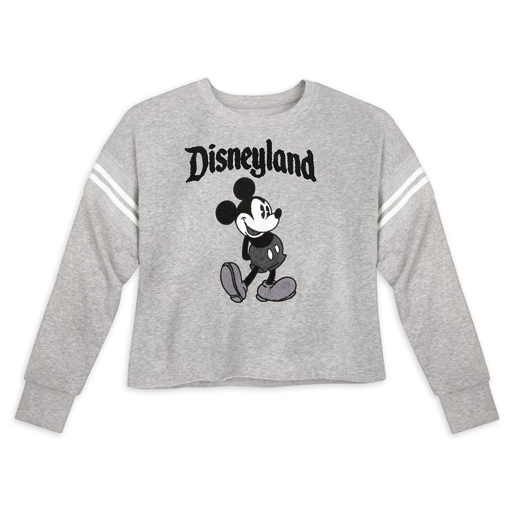 Mickey Mouse Cropped Pullover for Women – Disneyland – Gray