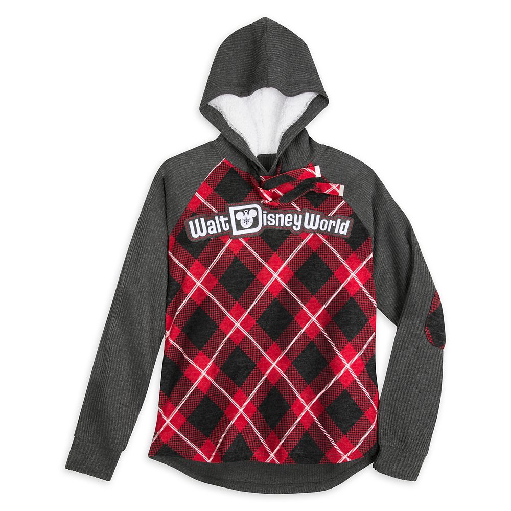 Walt Disney World Red Plaid Hooded Pullover for Women