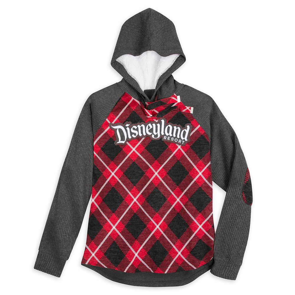 Disneyland Red Plaid Hooded Pullover for Women