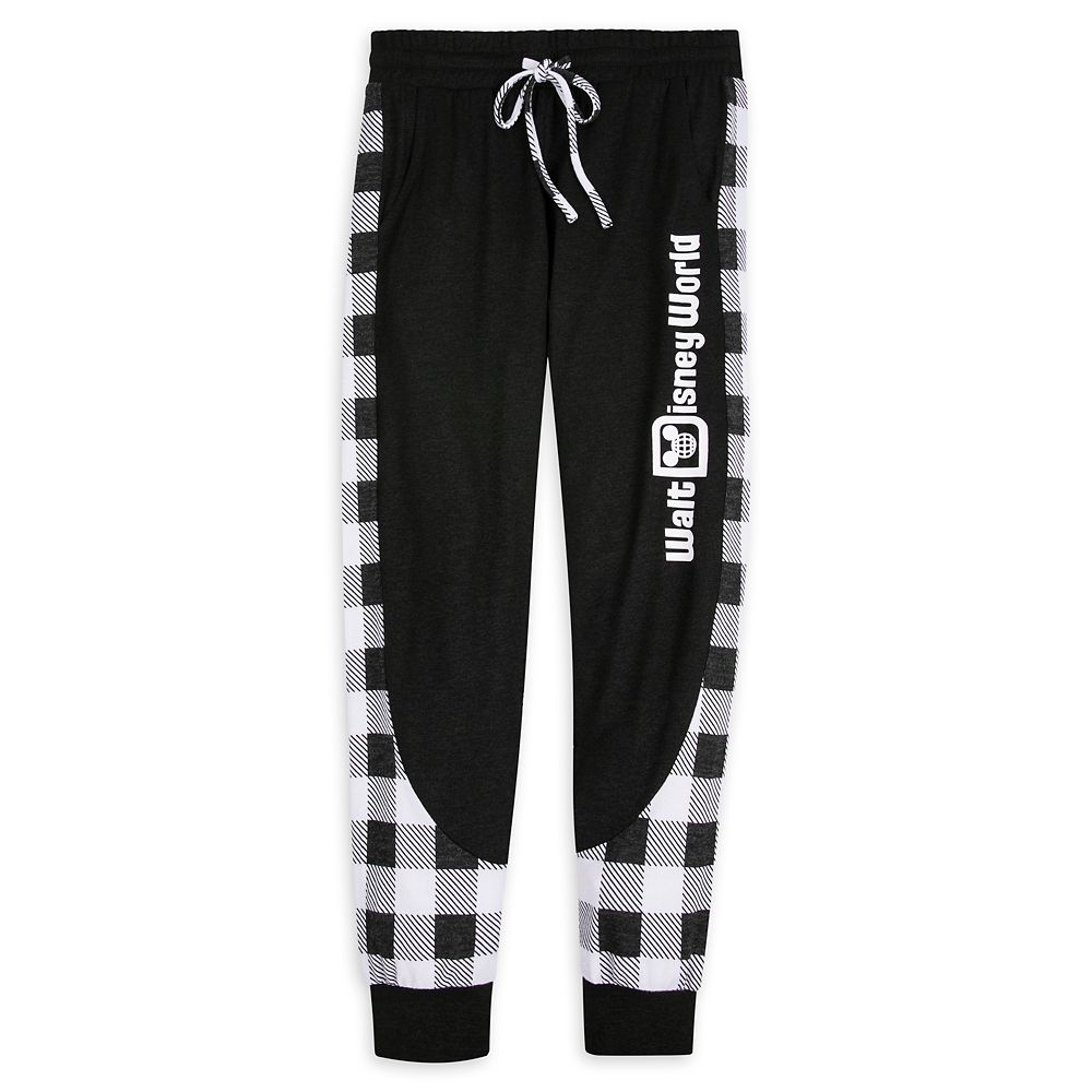 Walt Disney World Black and White Plaid Joggers for Women