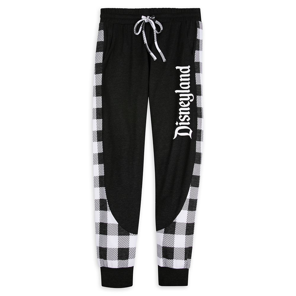Disneyland Black and White Plaid Joggers for Women