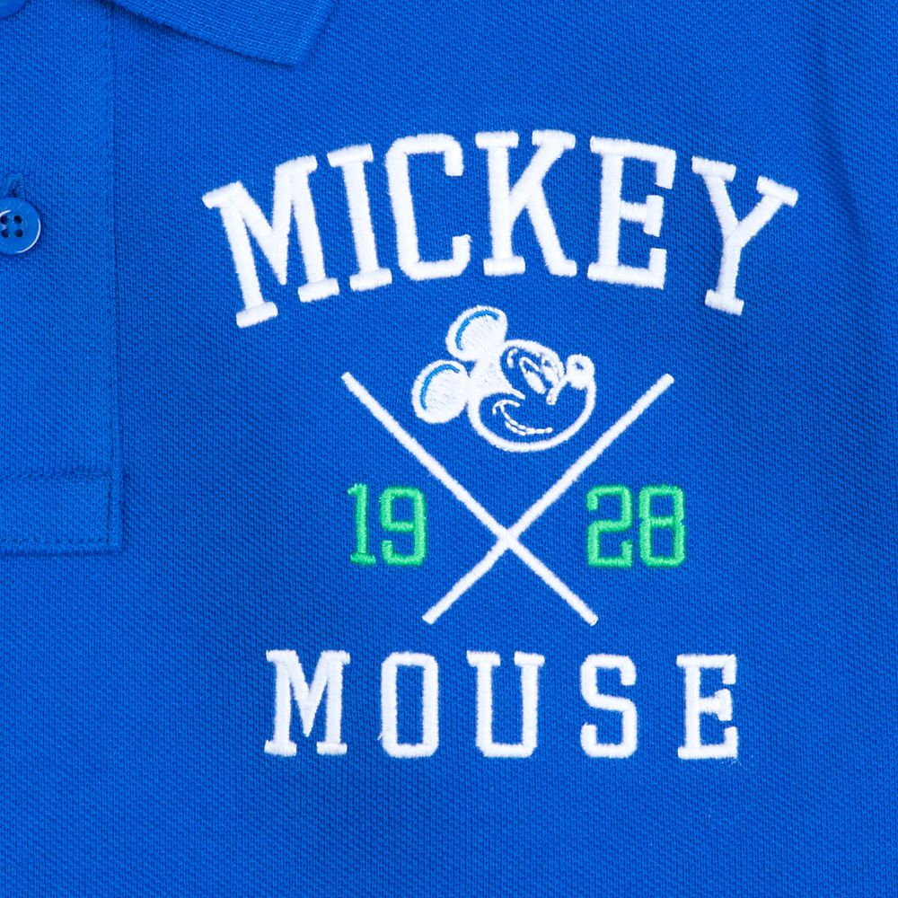 Mickey Mouse Collegiate Polo Shirt for Adults – Slim Fit – Blue