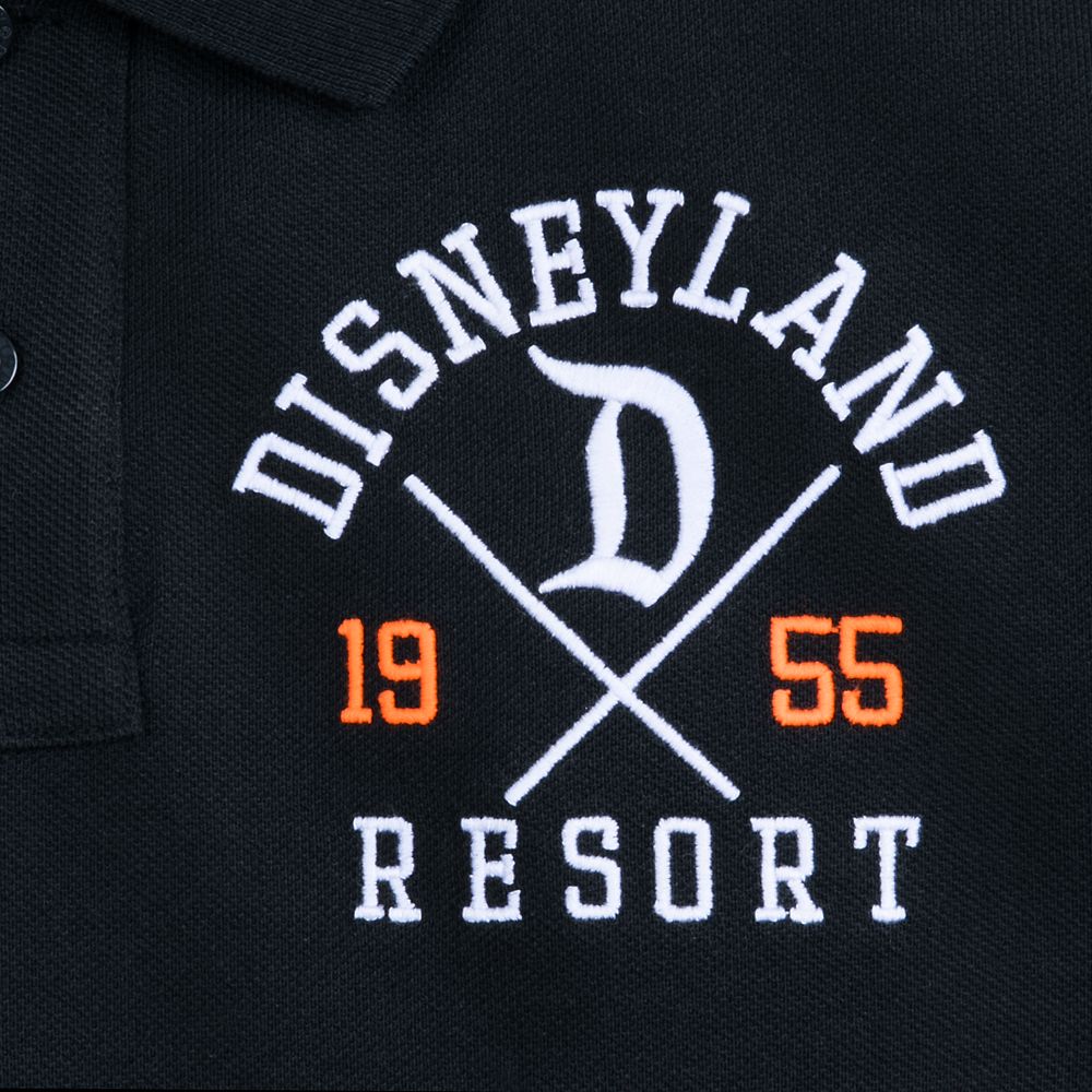 Disneyland Collegiate Polo Shirt for Adults – Slim Fit – Black
