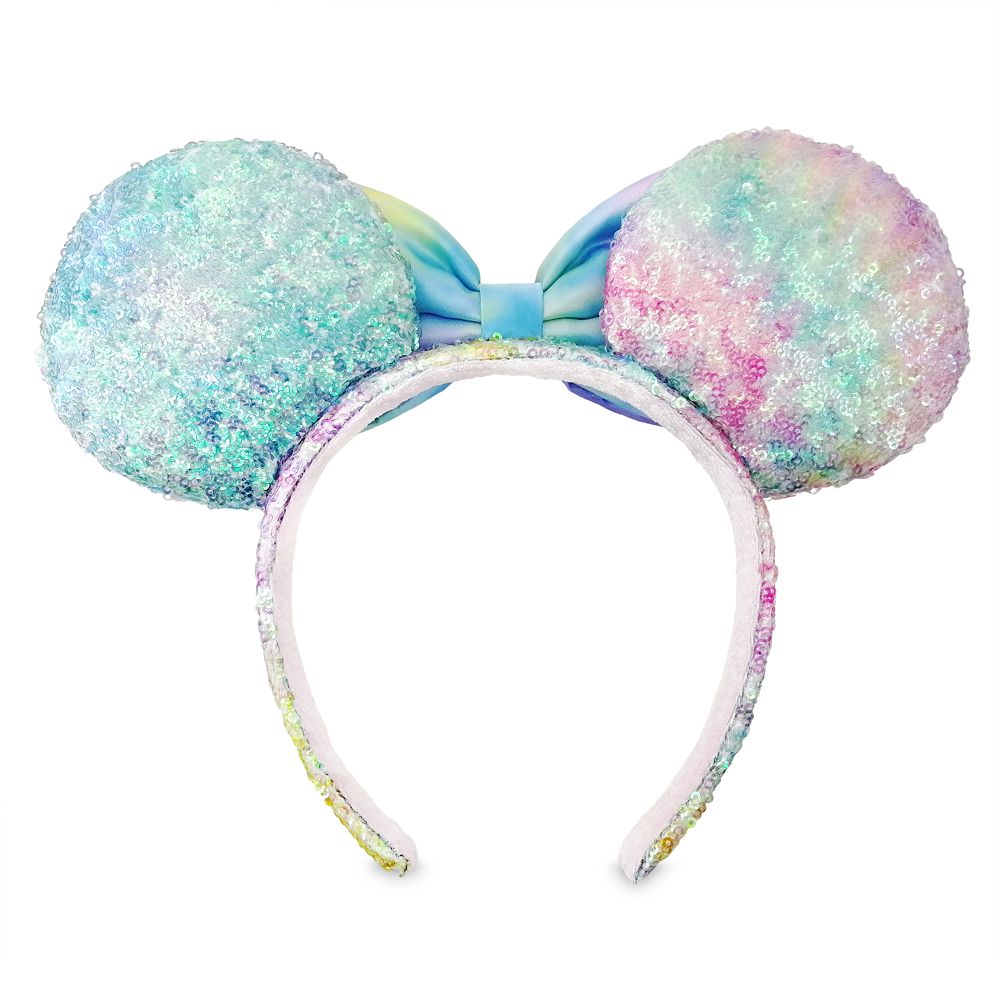 Minnie Mouse Sequin Ear Headband – Pastel Rainbow