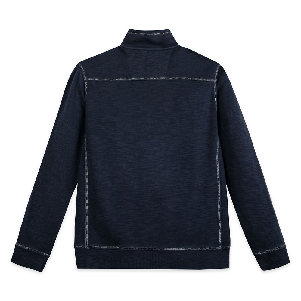 half zip navy sweatshirt