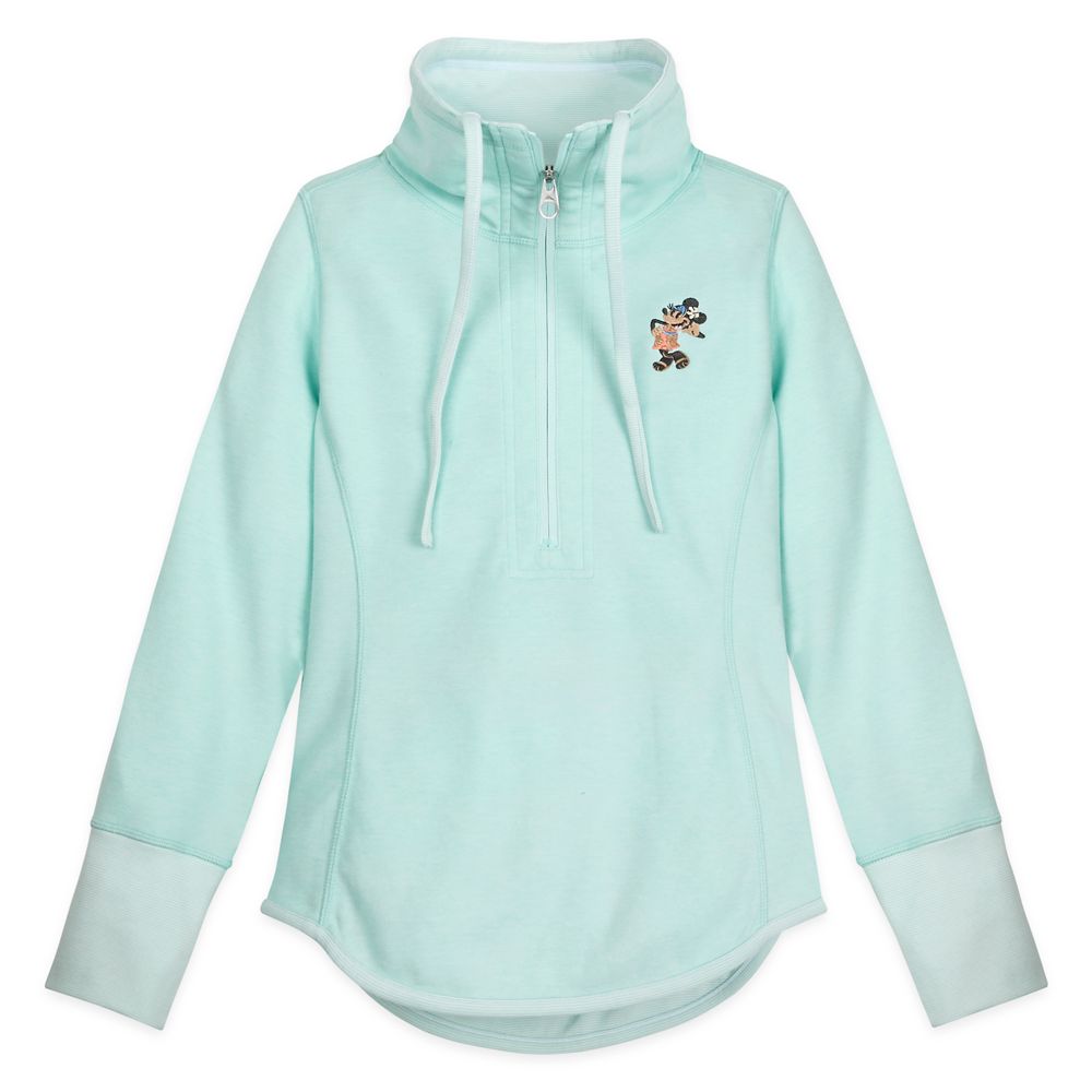 Minnie Mouse Sun Fade Half-Zip Sweatshirt for Women by Tommy Bahama – Light Blue