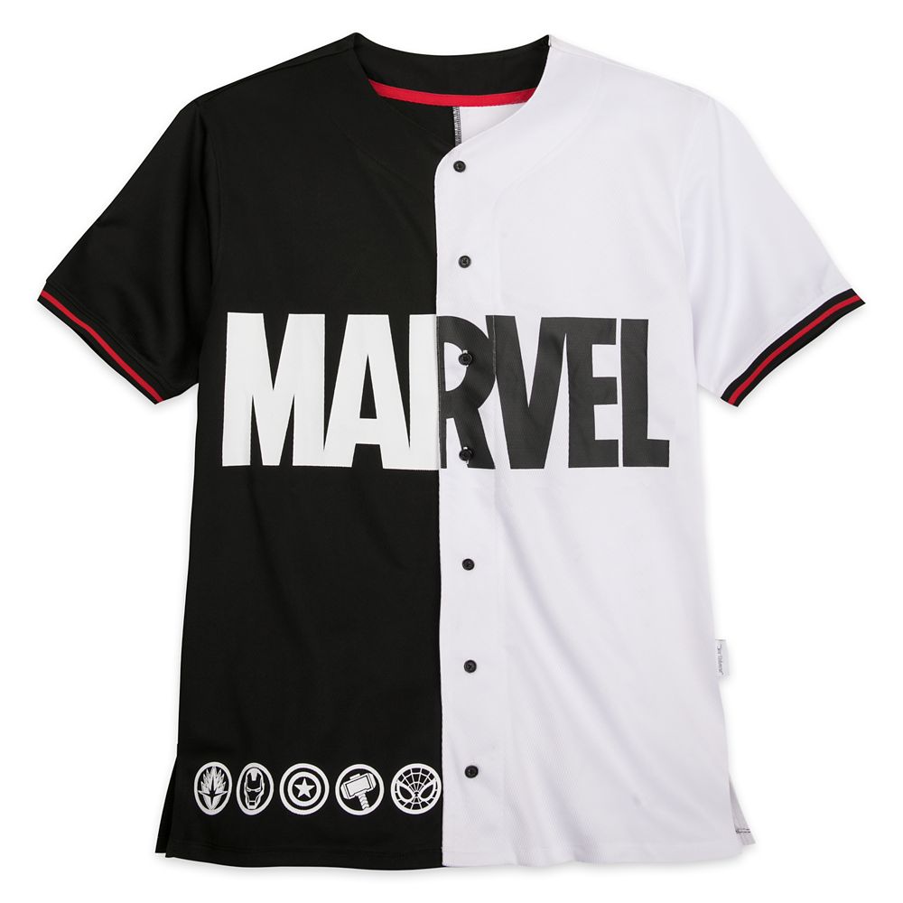 Marvel Logo Baseball Jersey for Men by Our Universe