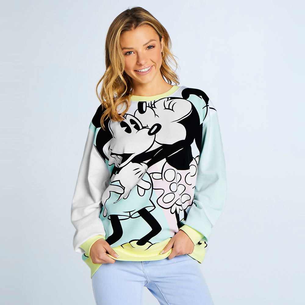 Mickey and Minnie Mouse Pastel Pullover Top for Women
