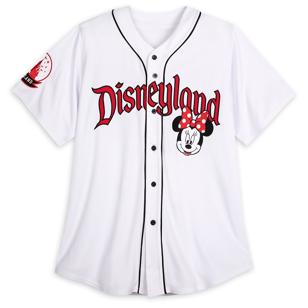 Women's Mickey Mouse Baseball Jersey Shirt White Button Down