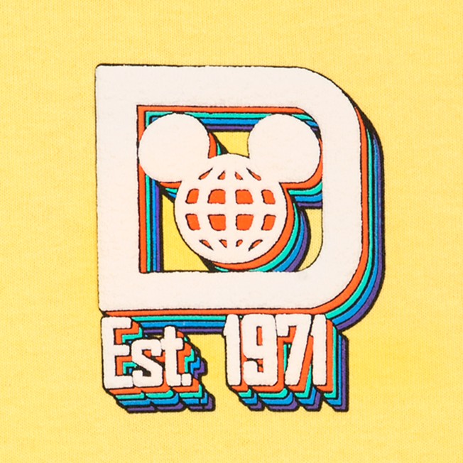 Disney Parks Walt Disney World Retro Rainbow Logo Mickey Yellow Spirit Jersey S 