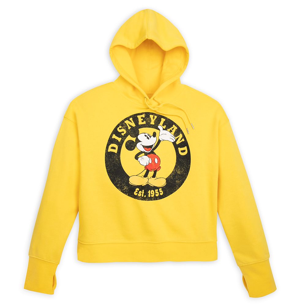 Mickey Mouse Pullover Hoodie for Women Disneyland Yellow Disney Store