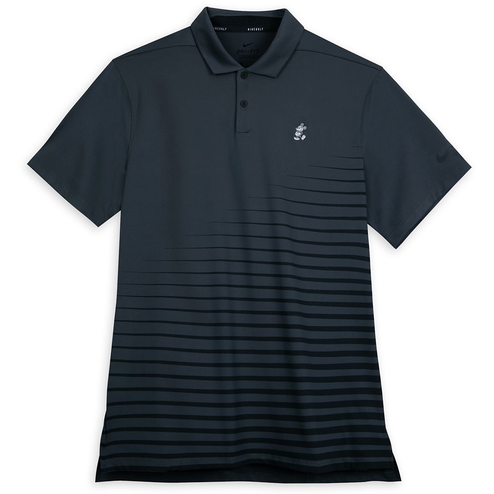 Mickey Mouse Performance Polo Shirt for Adults by Nike – Charcoal Stripe